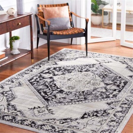 Safavieh 8 x 10 ft. Brentwood Transitional Power Loomed Rectangle Rug Black & Ivory BNT871Z-8